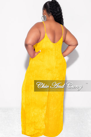 Final Sale Plus Size Jumpsuit with Soft Crepe Fabric in Yellow