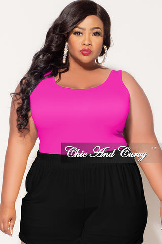 Final Sale Plus Size Camisole with Thick Straps in Neon Hot Pink (Top Only)