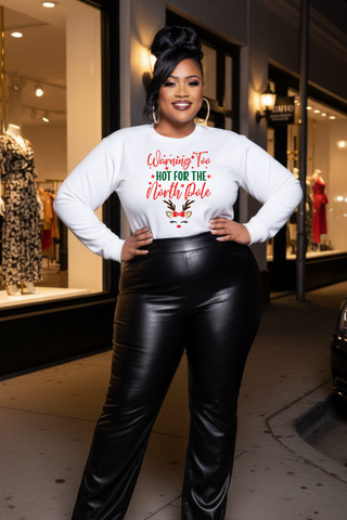 Too Hot for the North Pole Sweatshirt | Reindeer Face Christmas Crewneck