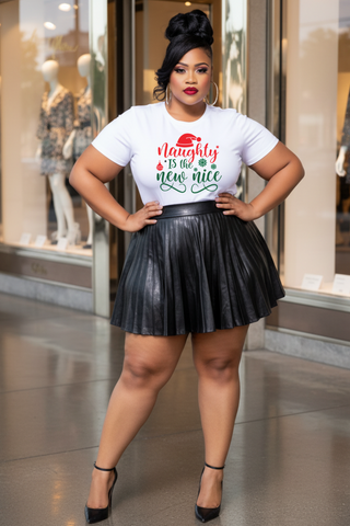 Naughty Is The New Nice T-Shirt | Christmas holiday typography tee