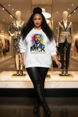 MLK Crewneck Sweatshirt | Color Splash Portrait Design