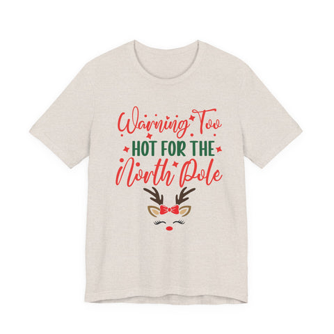 Too Hot for the North Pole Women's V-Neck Tee | Reindeer Christmas Shirt