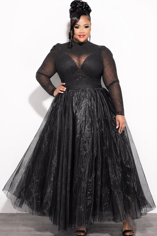 Final Sale Plus Size Maxi Tulle Tutu Skirt in Black (SKIRT ONLY)