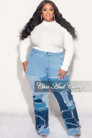 Final Sale Plus Size Ribbed Turtleneck in
Off White (Top Only)
