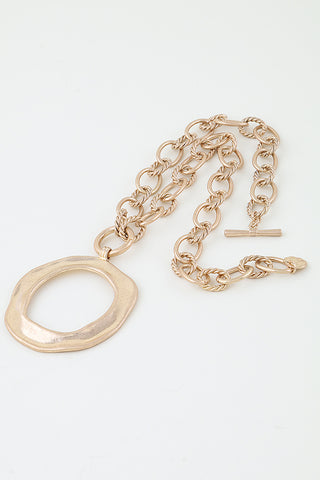 Final Sale Hammered Loop Link Chain Necklace in Gold