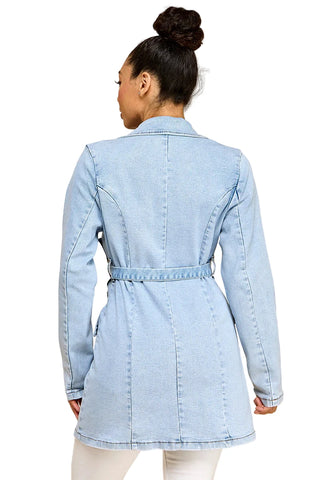 Final Sale Plus Size Patchwork Jacket in Denim