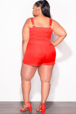 Final Sale Plus Size 2pc Strapless Crop Top and Skort Set in Dark Coral