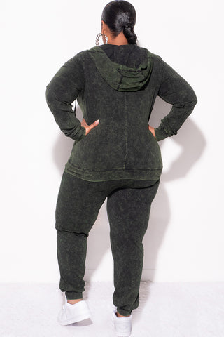 Final Sale Plus Size 2-Pc Set in Army Green