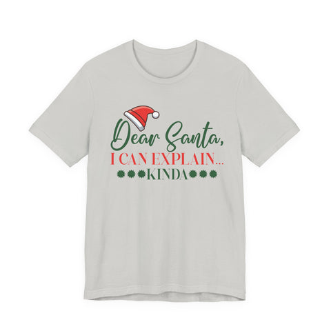 Dear Santa I Can Explain tee | Christmas graphic tee, Santa hat design
