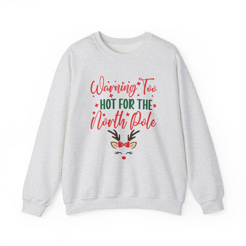 Too Hot for the North Pole Sweatshirt | Reindeer Face Christmas Crewneck