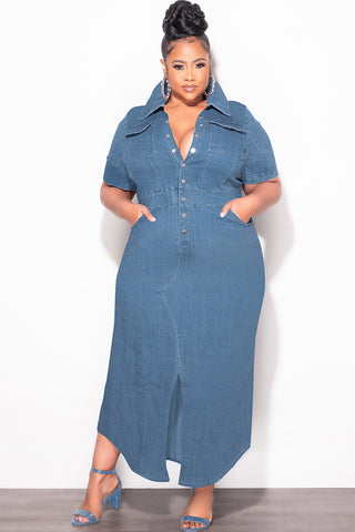 denim shift dress plus size Xadsfeel Plus Size Denim Dress for Women Long Sleeve Button Down Denim Shirt Dress Tiered Ruffle Hem Long Jean Dresses, Blue, X-Large at Amazon Women's Clothing store