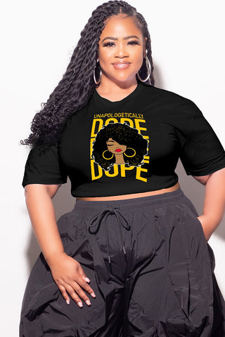 Final Sale Plus Size Fitted Black T-Shirt Unapologetically Dope