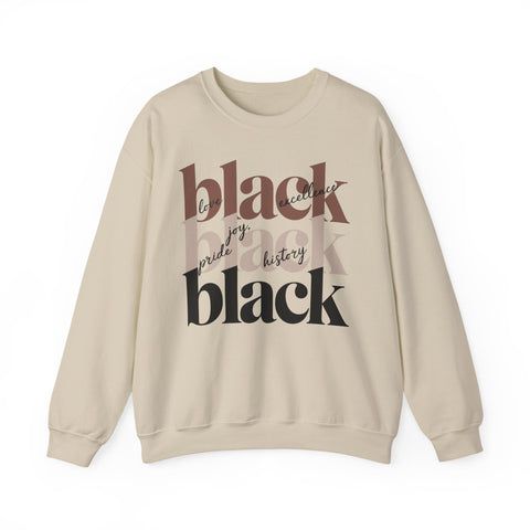 Black Is Beautiful Crewneck Sweatshirt | Bold Stacked Typography Design