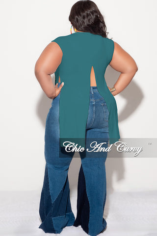 Final Sale Plus Size Short Sleeve "OFFICIAL" Graphic T-Shirt with Cutouts in Teal