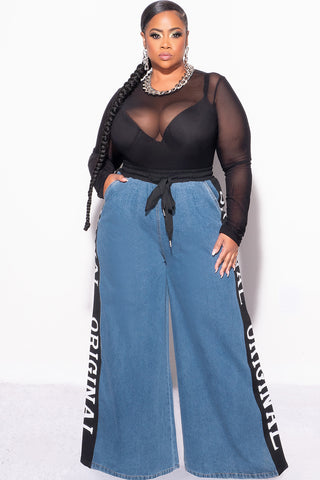 Final Sale Plus Size Top in Black Mesh