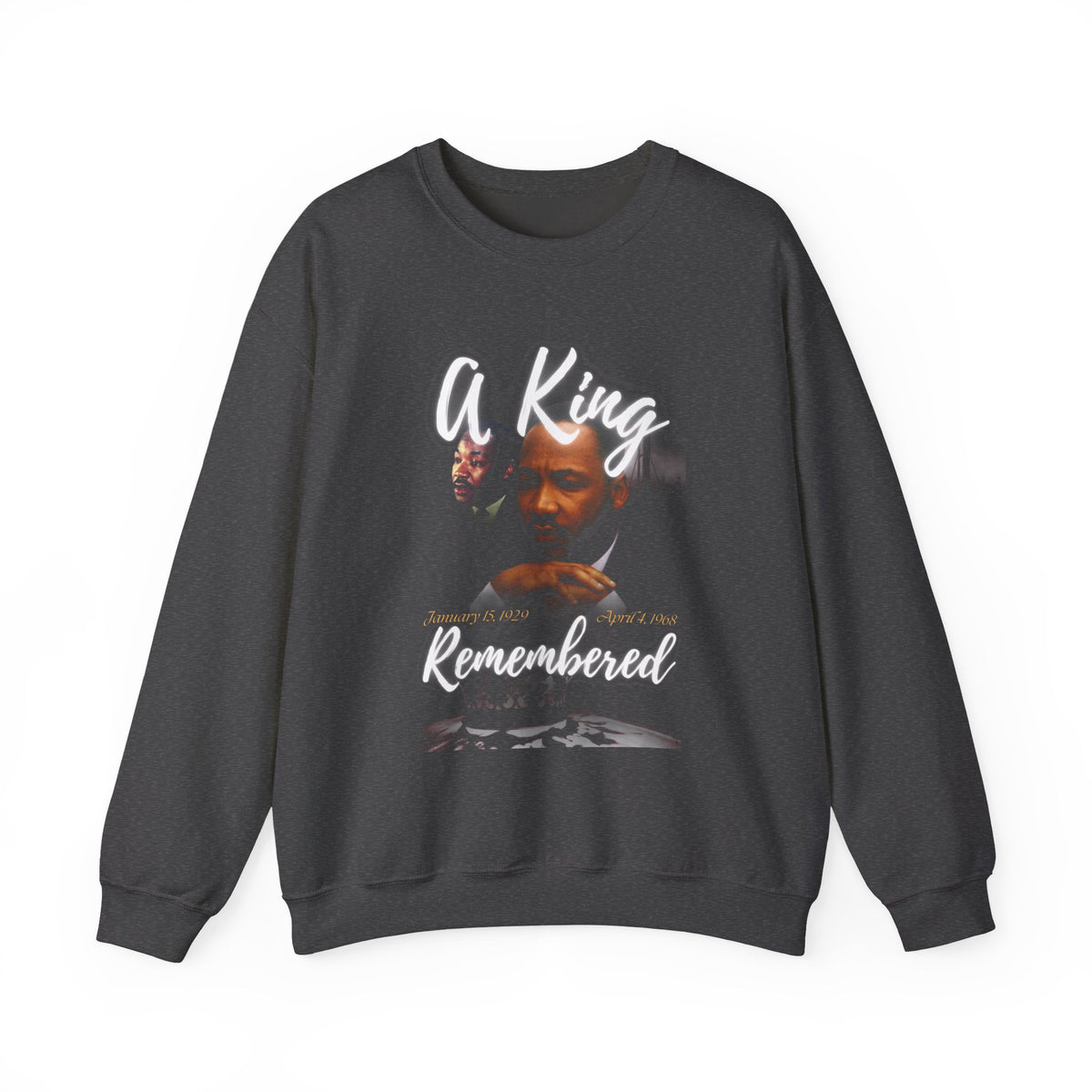 A King Remembered Crewneck Sweatshirt | Memorial Portrait Design