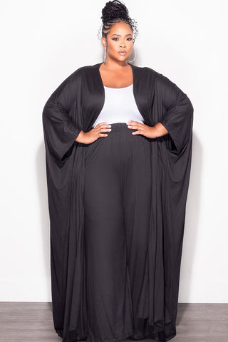 Final Sale Plus Size 2pc Kaftan and Pants Set in Black