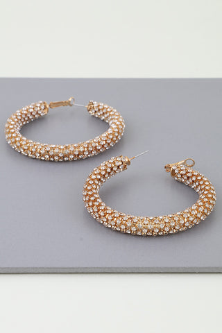 Final Sale Bejeweled Tube Hoop Earrings