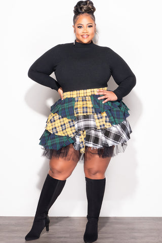 Final Sale Plus Size Ribbed Turtleneck in Black (Top Only)