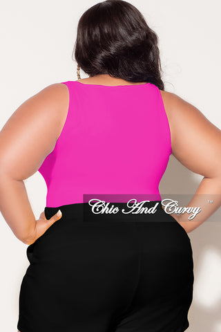 Final Sale Plus Size Camisole with Thick Straps in Neon Hot Pink (Top Only)