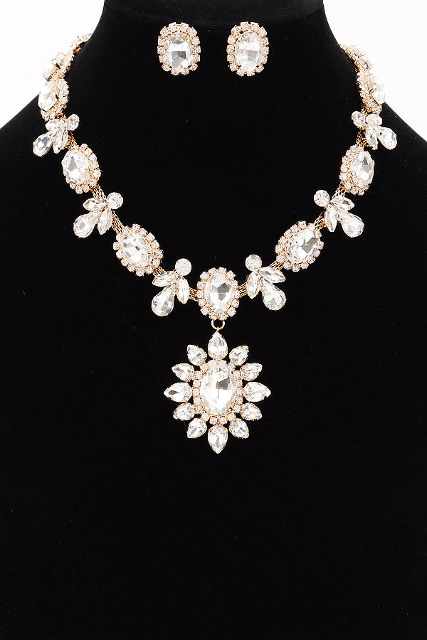 Final Sale Multi Stone Necklace Set in Gold