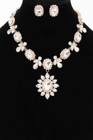 Final Sale Multi Stone Necklace Set in Gold