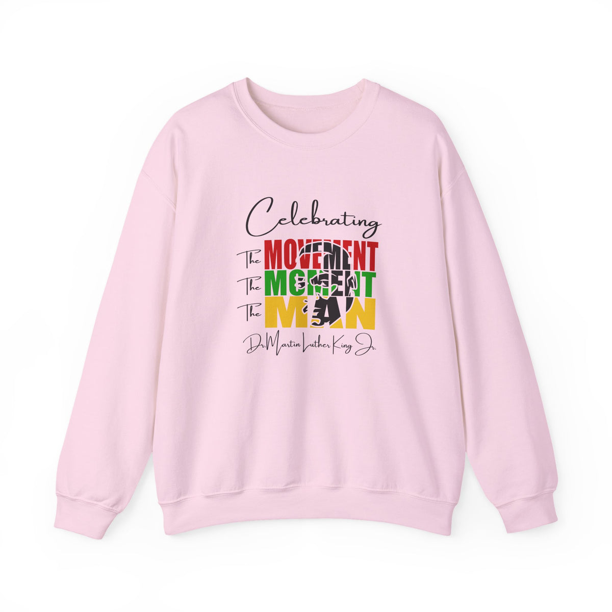 Celebrating The Movement Moment Men Crewneck Sweatshirt | Bold Letter Portrait Design