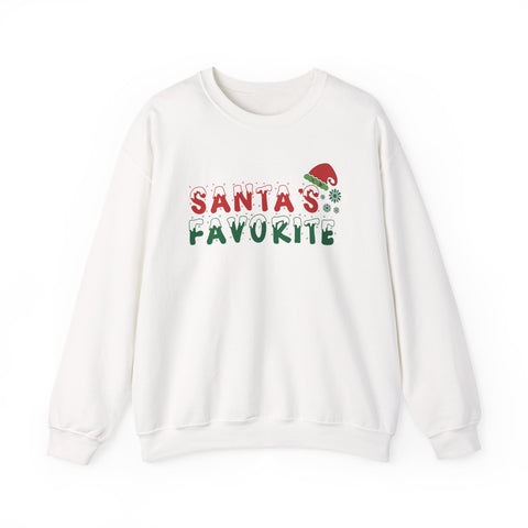 Santa's Favorite Crewneck Sweatshirt | Christmas text design, Santa hat