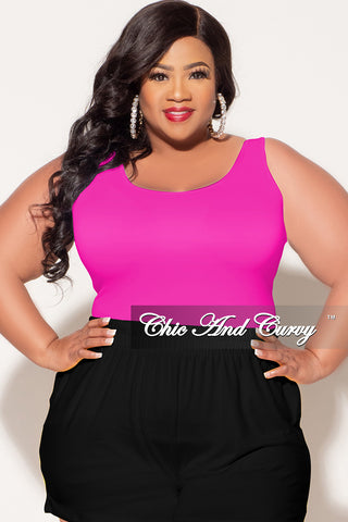 Final Sale Plus Size Camisole with Thick Straps in Neon Hot Pink (Top Only)