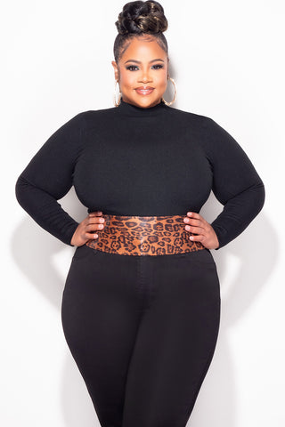 Final Sale Faux Leather Waist Tie Belt in Animal Print
