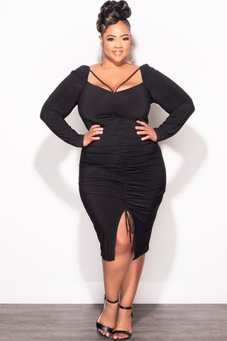 ruched sleeve bodycon dress Lava Ruched Bodycon Dress