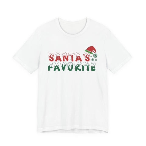 Santa's Favorite T-Shirt | Christmas Santa Hat Snowflake Holiday Tee