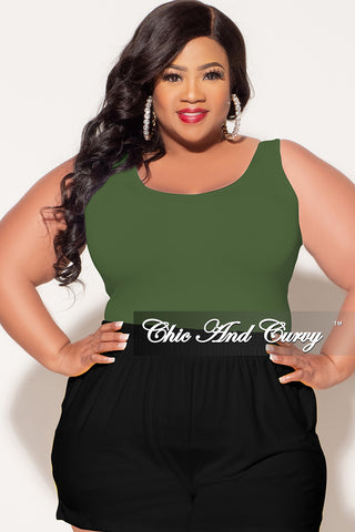 Final Sale Plus Size Camisole with Thick Straps in Army Green (Top Only)