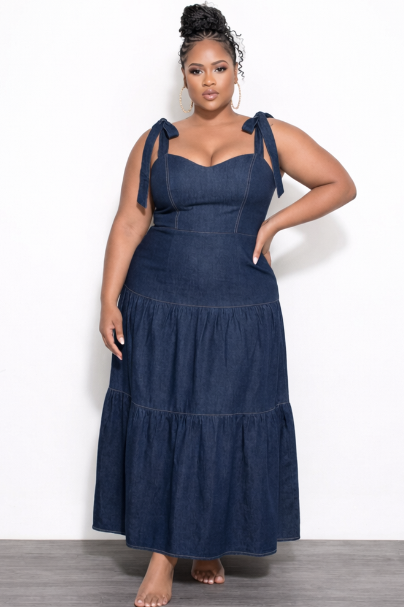 Final Sale Plus Size Maxi Dress Dark Wash Denim Chic And Curvy Final Sale Plus Size Maxi Dress Dark Wash Denim Chic And Curvy