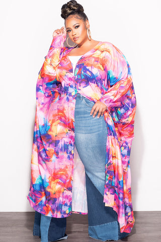 Final Sale Plus Size Caftan in Multi Color
