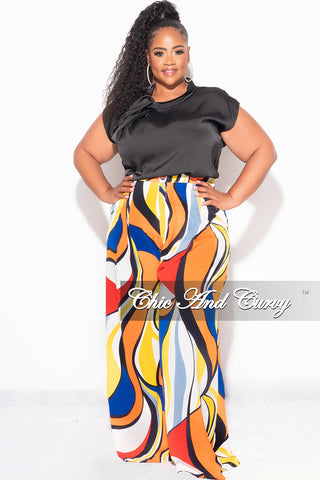 Final Sale Plus Size Satin Top in Black