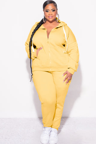 Final Sale Plus Size 2 Pc Set in Dusty Yellow