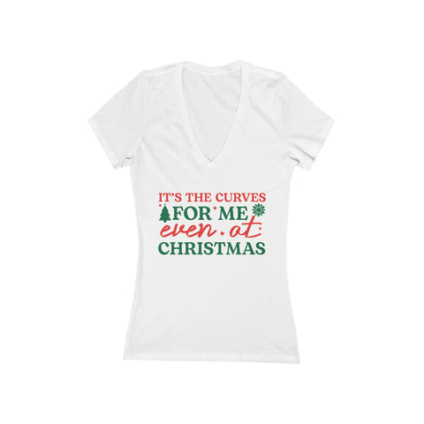 It's the Curves for Me Even at Christmas T-Shirt | Christmas Typography Tee