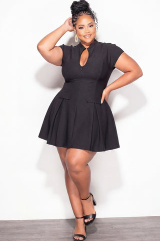 Final Sale Plus Size Tennis Mini Dress in Black