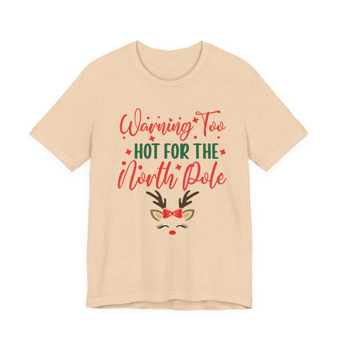 Too Hot for the North Pole Women's V-Neck Tee | Reindeer Christmas Shirt