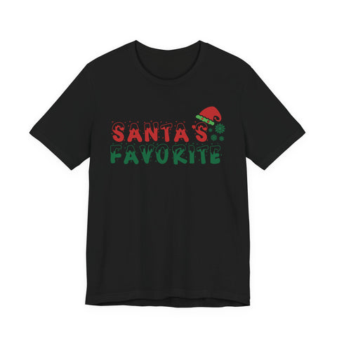 Santa's Favorite T-Shirt | Christmas Santa Hat Snowflake Holiday Tee