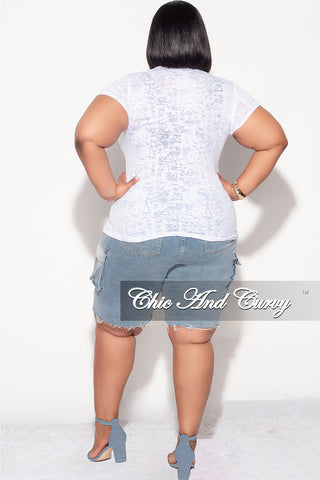 Final Sale Plus Size Cargo Short in Denim