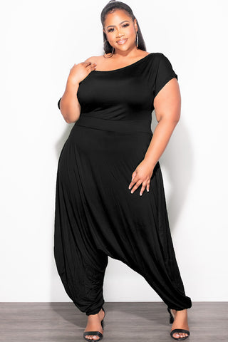 Final Sale Plus Size Harem Jumpsuit in Black