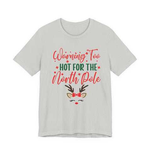 Too Hot for the North Pole Women's V-Neck Tee | Reindeer Christmas Shirt