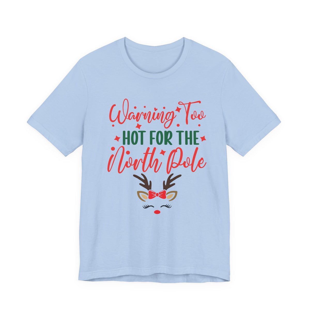 Too Hot for the North Pole Women's V-Neck Tee | Reindeer Christmas Shirt
