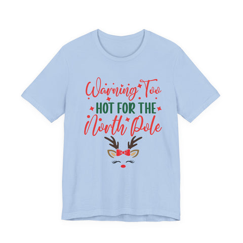 Too Hot for the North Pole Women's V-Neck Tee | Reindeer Christmas Shirt