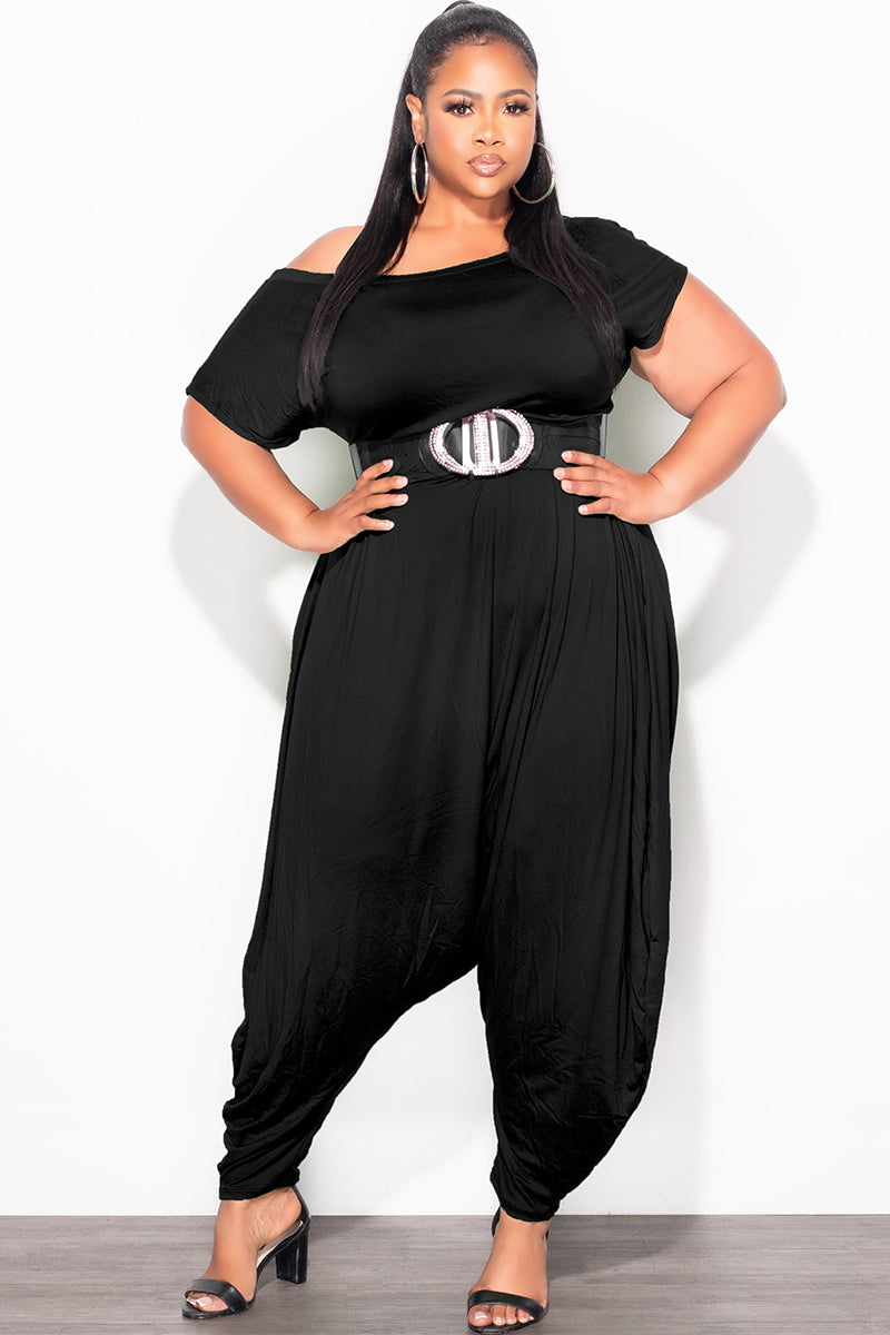 Final Sale Plus Size Harem Jumpsuit in Black