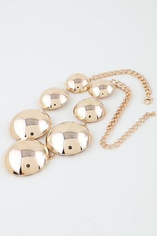 Final Sale Gold Modern Shiny Dome Chain Necklace