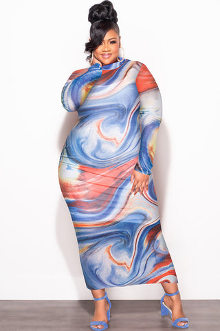 plus size see through maxi dress Design Plus Size See-Through Rose Embroidery High Split Maxi Dress
