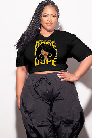 Final Sale Plus Size Fitted Black T-Shirt Unapologetically Dope